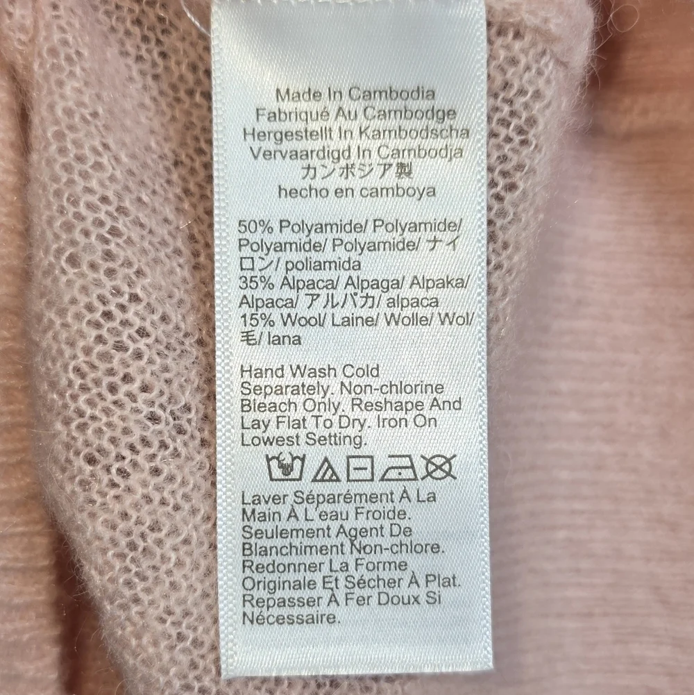 J. Crew Oversized Alpaca Blend Short Sleeve Sweater T-Shirt Peach Pink Sz. XL